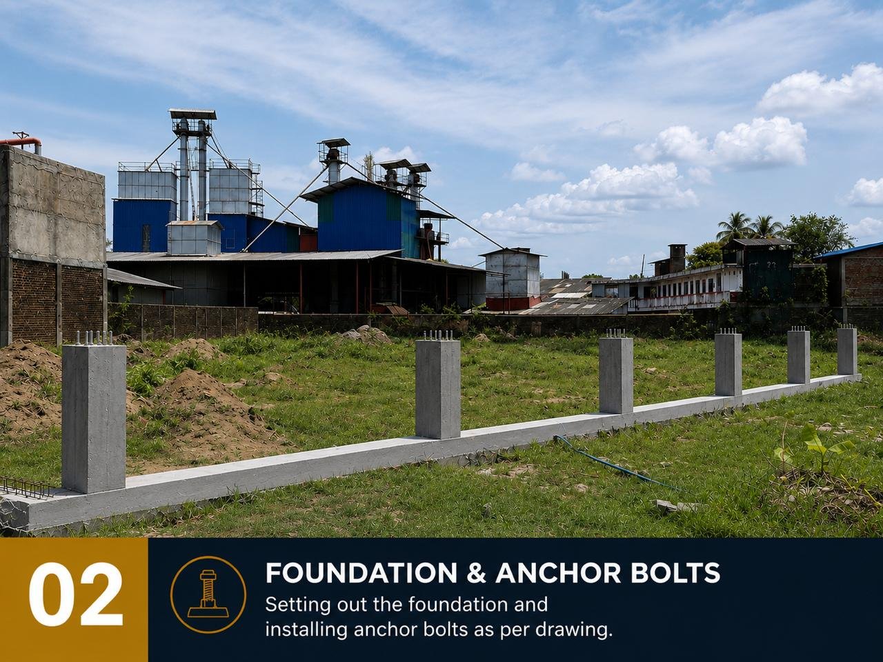 Step 02 — Foundation & Anchor Bolts